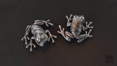rana spilla gioielleria orpelli organici decorazione scolpire stereolitografia design cera stampabile stile Stampa 3d print model - Mito3D