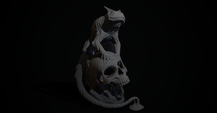 frog skull stl obj printing 3d print model - Mito3D