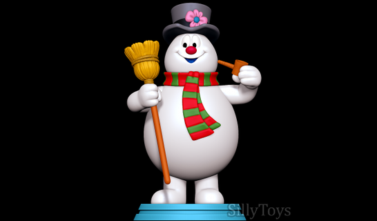 frosty snowman 3d print model in man 3dexport snow winter male pipe broom hat christmas xmas 3d print model - Mito3D