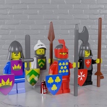 fully articulated classic lego knights maxifigs - snap-fit magnetic castle knight minifigure minifig 3d print model - Mito3D
