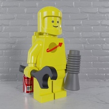 classic lego spaceman maxifigs - fully articulated 3d print model in toys 3dexport minifig minifigure 3d print model - Mito3D