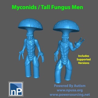 fungo cogumelo homens livre 3d impressão modelo monstros criaturas dnd rpg jogos masmorras dragões myconid criatura monstro 3d print model - Mito3D