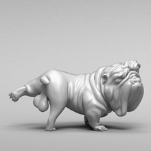 gracioso meando inglés buldog 3d impresión modelo in figuritas 3dexport animal perro lindo arte americanbully doguillo cachorros miniatura mascota juguete figurilla estilizado estatua esculturas 3d print model - Mito3D