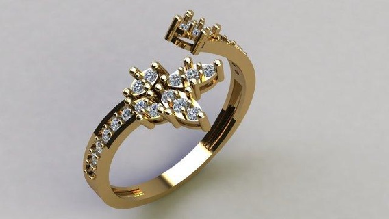 fusão padronizar anel argolas joalheria gema ouro imprimível diamante prata jóia jóias Casamento noivado 3d print model - Mito3D