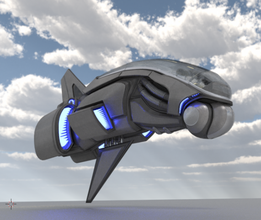 futuristic aircraft aircrafts 45 vehicles scifi fantasy vehicle spaceship 3d print model - Mito3D