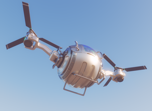 futuristic cargo drone realistic 3d model vray in commercial 3dexport car copter helicopter heli quadcopter transport future sci-fi concept air taxi rover battle robot space 3d print model - Mito3D