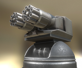 fütüristik mitralyöz kule 3d model in ağır silah 3dexport zırh gelecek mekanik metalik askeri mini bilim kurgu spacevr challenge 3d print model - Mito3D