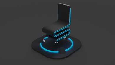 futuristic mag-lev chair 3d print model in furniture 3dexport seat house prop magnetic future lights 3d print model - Mito3D