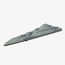 futuristic military stealth ship 3d model in battleship 3dexport destroyer warship invisible boat war vessel battle navy combat cannon missile miniwatercraft naval marine 3d print model - Mito3D