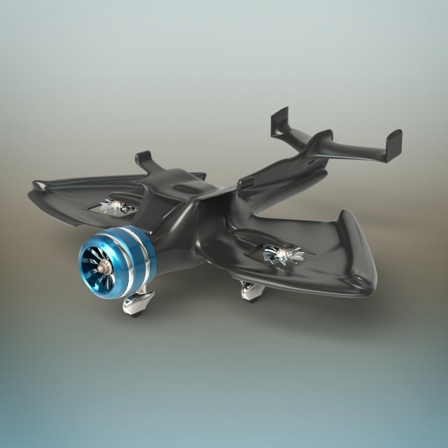 futuristic plane science fiction spaceship military prototype helycopter city airplane aircraft flying space fighter sport drone racing scifi future helicopter hover quadrocopter 3D print model - Mito3D