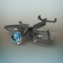 futuristic plane science fiction spaceship military prototype helycopter city airplane aircraft flying space fighter sport drone racing scifi future helicopter hover quadrocopter 3d print model - Mito3D