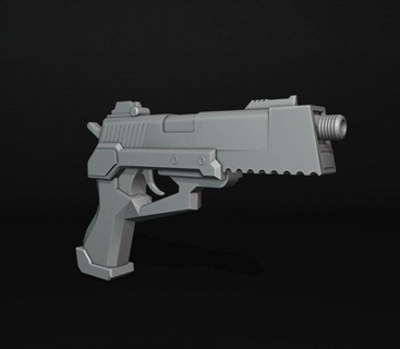 futurista arma jogos acessórios silenciador fogo balas war hammer espaço revólver revista conceito pistola suporte assalto rifle monte desencadear firmeza atirar 3d print model - Mito3D