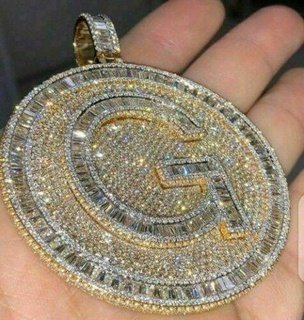 g letter men diamond pendant pendants antique luxury rapper hiphop jewelry necklace gemstone elegant celebrity style jewellery bling gem urban custom vintage alphabet 3d print model - Mito3D