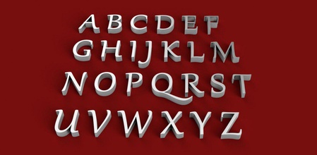 gabriola carattere maiuscolo in minuscolo 3d lettere file stl alfabeto 3dletters 3dprint 3dmodel di testo simbolo lingua tipo tipi gadget le decorazioni scrivere parole 3d print model - Mito3D