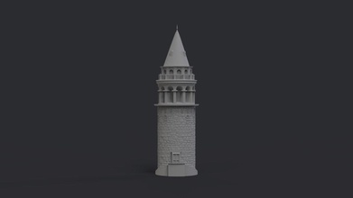 galata Torre Istanbul ottomano tacchino Turco costantinopoli punti riferimento architettura città edificio esterno storico romanico 3d print model - Mito3D