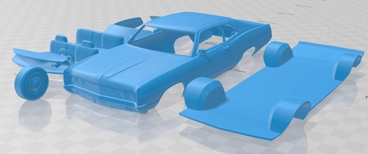 galaxie 500 retour rapide 1969 imprimable voiture fente scalextric tamiya rc miniz loisir micro 3d print model - Mito3D