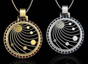 galaxy pendant 3d printable stl pendants gold silver platinum gem gemstones diamond fashion women girls necklace brilliant jewellry 3d print model - Mito3D