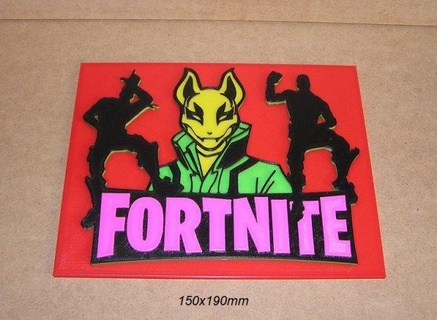 game fornite embossed logo poster sign printed 3d printer signs logos fortnite label printing console xbox playstation nintendo video player joystick tools dance 3d print model - Mito3D