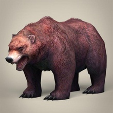 game ready realistic bear grizzly beast panda maul paw creature monster animal mammal zoo safari wild wildlife fantasy poly texture material 3d print model - Mito3D