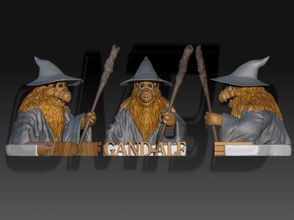 gand alf gris 3d impresión modelo in monstruos criaturas 3dexport gandalf extra mezcla memes señor anillos 3d print model - Mito3D