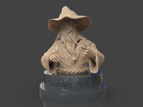Gandalf gris busto señor Anillos lord of the rings escultura esculpir esculturas esculpido arte fan fanáticos medieval style fantasía fantasías fantasyart mago magos 3d print model - Mito3D