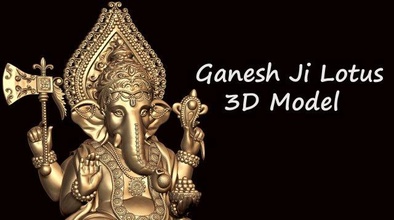 ganesh ji lotus 3d yazdır model in heykel 3dexport 3dmodel hindu kutsal dindar nesne isa ganesha hıristiyan kitap sanskritçe yahudi din laxmi saraswati shivji hanuman sanat 3d print model - Mito3D
