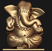 ganesh ji modelo listo 3d impresión in figuritas 3dexport ganesha ganapati vinayaka hindú dios indio religioso cnc lakshmi laxmi diosa mitología templo vishnu mukut joyería miniaturas oro 3d print model - Mito3D