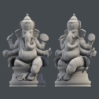 Ganesha escultura 3dprint animal miniaturas statu esculpir elefante 3d print model - Mito3D
