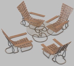 jardim salão lounge chairs espreguiçadeira espreguiçadeiras garden accessories cadeira mesa tabela 3d print model - Mito3D