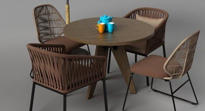 garden sofa set 3d print model - Mito3D