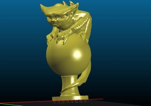 gargola escultura ref oscar emitir roca 3d impresión modelo in 3dexport arte 3d print model - Mito3D
