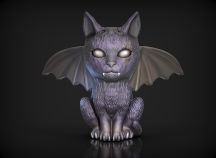 Wasserspeier Katze Skulptur gato Katzen Vampir Halloween Terror Coleccion Sammlerstücke escultura 3d print model - Mito3D