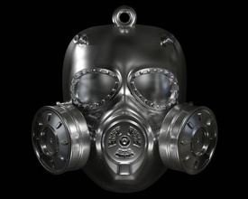 gas mask technology isolated 3d print covid-19 protection steel virus nuclear chrome gasmask respirator white old 3d print model - Mito3D