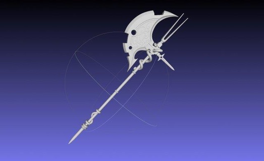 gate rory mercury axe printable assembly replica costume cosplay weapon fantasy anime gate-jietai rory-mercury rory-axe 3d print model - Mito3D
