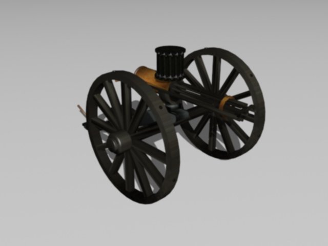 gatling 3d print model in 3dexport 3D print model - Mito3D