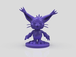 gatomon figurine digimon Pokémon dessin animé anime Japonais Japon stylisé chat gato créature miniature fanart ventilateur 3dartist 3dart sculpture zbrush sculpter 3d print model - Mito3D