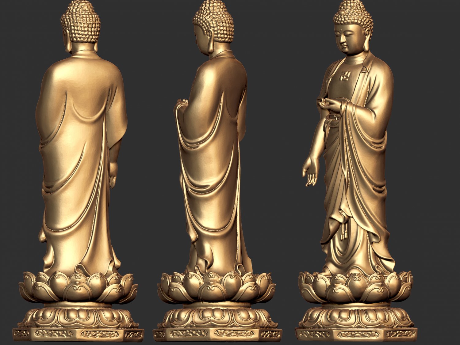 gautam buddha 006 3d drucken modell skulptur 3dexport statue religion gold zahl religiou objekt budha 3dprint cnc 3dprintable miniatur bronze silber heilig druckbar kunst 3D print model - Mito3D