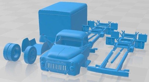 gaz 52 yazdırılabilir kamyon otomotiv yuva ölçülü Tamiya rc miniz hobi mikro döküm 3d print model - Mito3D