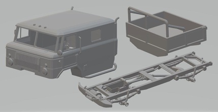 gaz 66 stampabile camion 3d stampa modello in settore automobilistico 3dexport fessura scalextric tamiya rc 1 10 14 32 24 miniz 3d print model - Mito3D