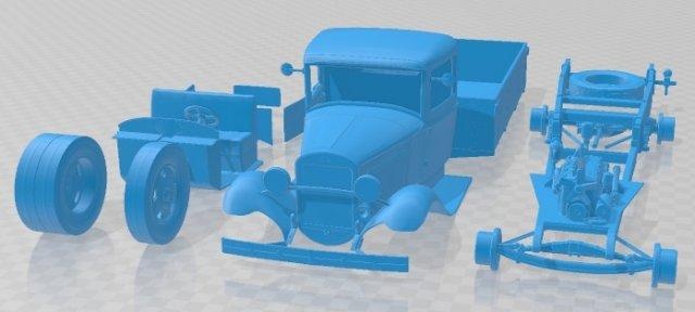 gaz aa 1932 yazdırılabilir kamyon otomotiv yuva ölçülü Tamiya rc miniz hobi mikro 3d print model - Mito3D