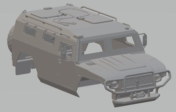 gaz tigr imprimible cuerpo del coche ranura scalextric tamiya rc radio de control shell rastreador ejército 3d print model - Mito3D