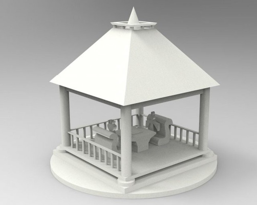 gazebo gratuito 3d stampa modello in architettura 3dexport giardino torre miniatura accessori arte scarica stl 3dprint stampabile 3dmodel 3d print model - Mito3D