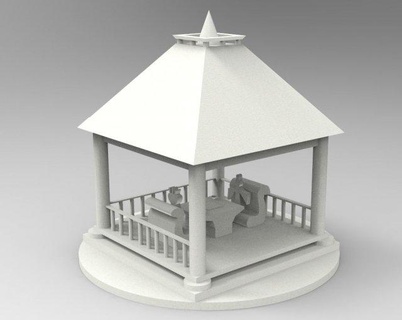 gazebo gratuito architettura giardino Torre miniatura Accessori arte Scarica 3dexport stl 3d 3dprint stampabile 3dmodel 3d print model - Mito3D