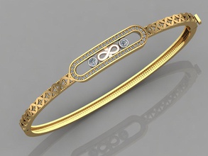 gc oro brc012 - brazalete de diamante la moda diseño plata anillo lujo elegante brillante el art collar gem pulsera colgante zafiro los collares las pulseras 3d print model - Mito3D