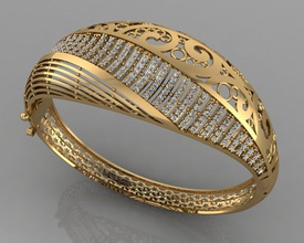 gc oro brc028 - brazalete de diamante la moda diseño plata anillo lujo elegante brillante el art collar gem pulsera colgante zafiro los collares las pulseras 3d print model - Mito3D