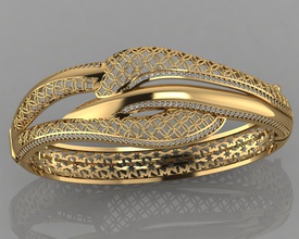 gc oro brc030 - brazalete de diamante la moda diseño plata anillo lujo elegante brillante el art collar gem pulsera colgante zafiro los collares las pulseras 3d print model - Mito3D