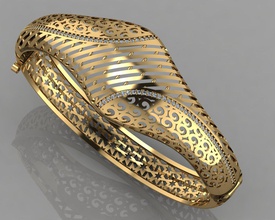 gc oro brc033 - brazalete de diamante la moda diseño plata anillo lujo elegante brillante el art collar gem pulsera colgante zafiro los collares las pulseras 3d print model - Mito3D