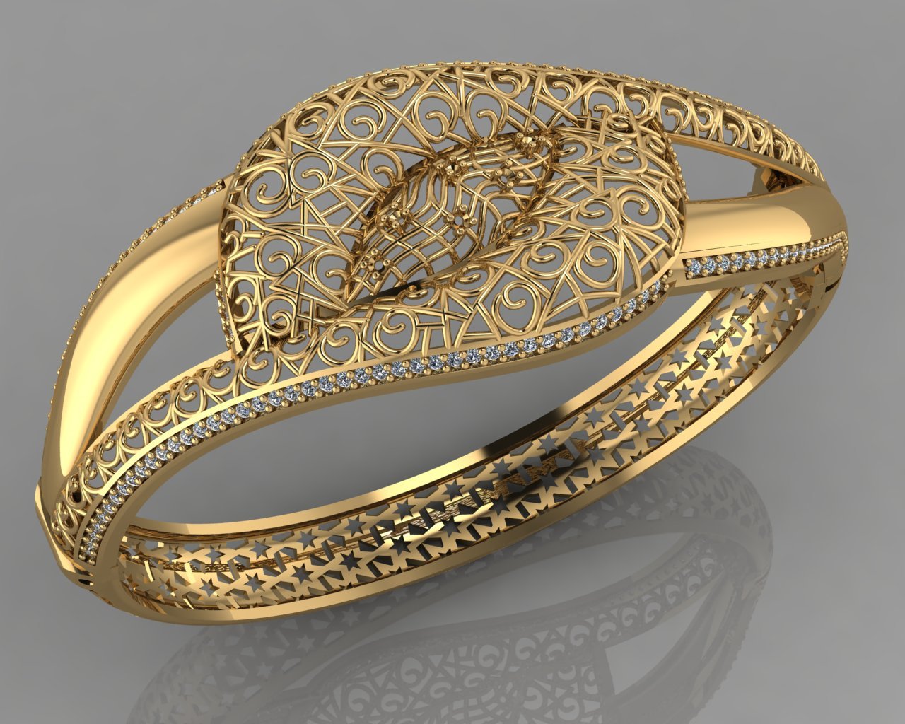 gc oro brc035 - braccialetto di diamanti moda il design argento anello lusso elegante lucente diamante art la collana gemma ciondolo zaffiro collane cinturino dell'orologio bracciali 3D print model - Mito3D