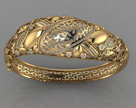 gc oro brc041 - brazalete de diamante la moda diseño plata anillo lujo elegante brillante el art collar gem pulsera colgante zafiro los collares las pulseras 3d print model - Mito3D