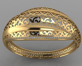 gc oro brc042 - brazalete de diamante la moda diseño plata anillo lujo elegante brillante el art collar gem pulsera colgante zafiro los collares las pulseras 3d print model - Mito3D